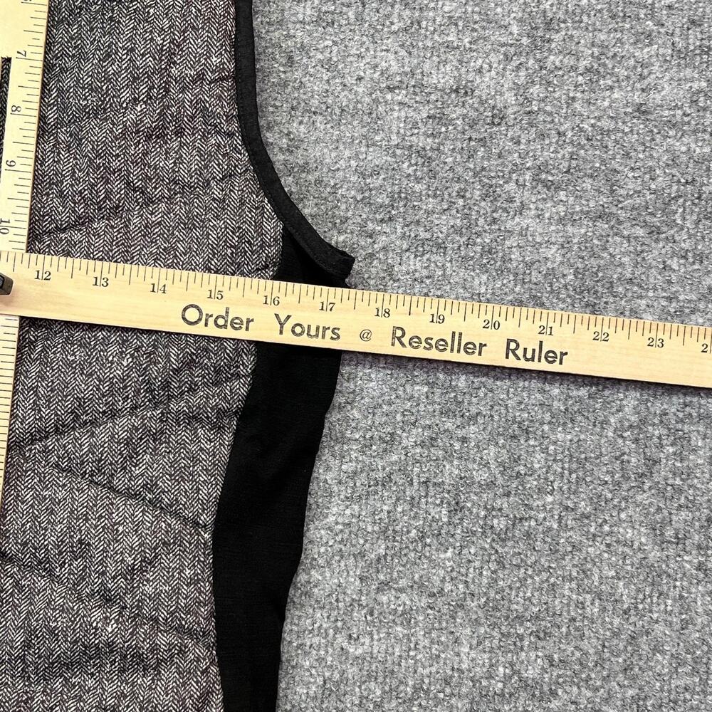 Smartwool Vest Womens Medium Gray Herringbone Hooded Full Zip Wool Lined Warm - Picture 9 of 10